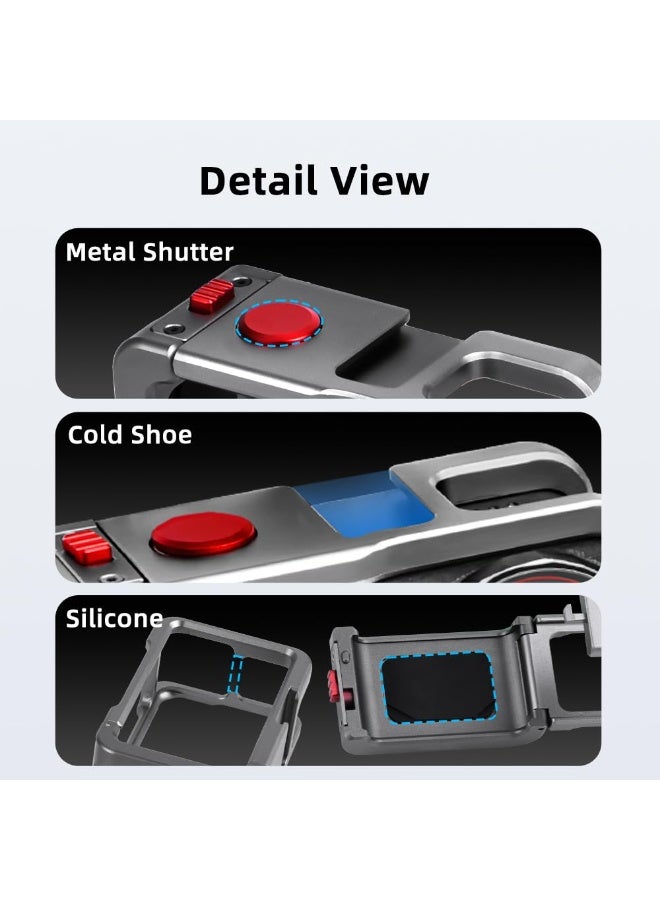 Protective Case for DJI Osmo Action 5 Pro/Action 4 3 Aluminum Alloy Frame with Magnetic Mount Cold Shoe Quick Release Cover for Osmo Action 5Pro 4 3 Camera Accessories - Image 5