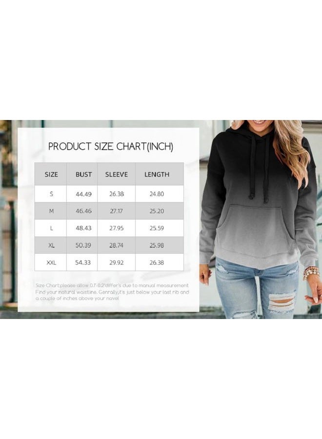 BeadChica Womens Casual Hoodies Crew Neck Long Sleeve Sweatshirts With Pocket Lightweight Pullover Tops, Gradient Purple, M - Image 4