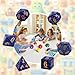 Arrowbash 6 Pcs Jumbo Polyhedra Dice 394 Inch Jumbo Foam Polyhedral Dice 6 Set 4 6 8 10 12 Sides Gifts for Games Teach Numbers Addition Subtraction Probability LearningStarry Sky Blue - Image 4