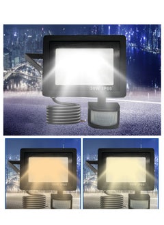 Furtey 30W LED Spotlight with Motion Sensor 3000LM 6500K Headlight Floodlight IP66 Waterproof LED Spotlight Ideal Outdoor Lighting for Garden Garage Sportplate Daylight White [Energy Class F]  - Image 2