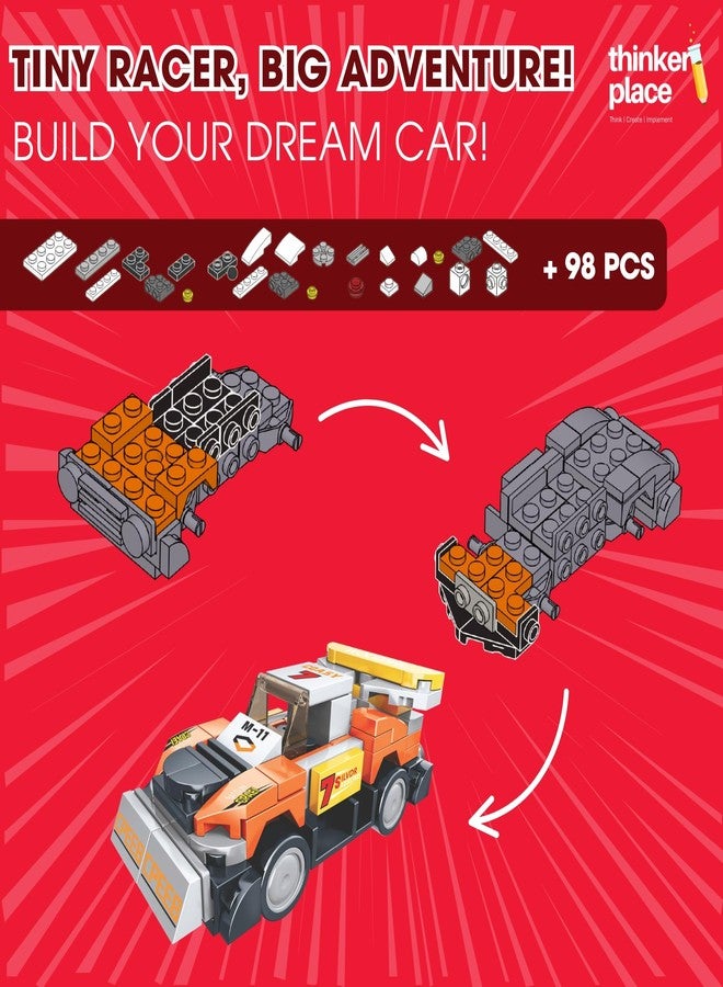 ThinkerPlace 8-in-1 Super Racing Car Neon (97 Pieces) | Learn About Speed | Building Block Set for Kids Age 6+ | STEM Educational Toy | Build, Collect & Create Mega Robot | Science & Learning Toy - Image 2