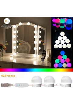 Generic Mirror Lights Vanity Lighting 10 LED Bulb Make up Decoration Lights Hollywood Style 16 Modes Color Changing Lights for Home Bedroom Bathroom Dressing Room（USB Powered, RGBW)  - Image 2