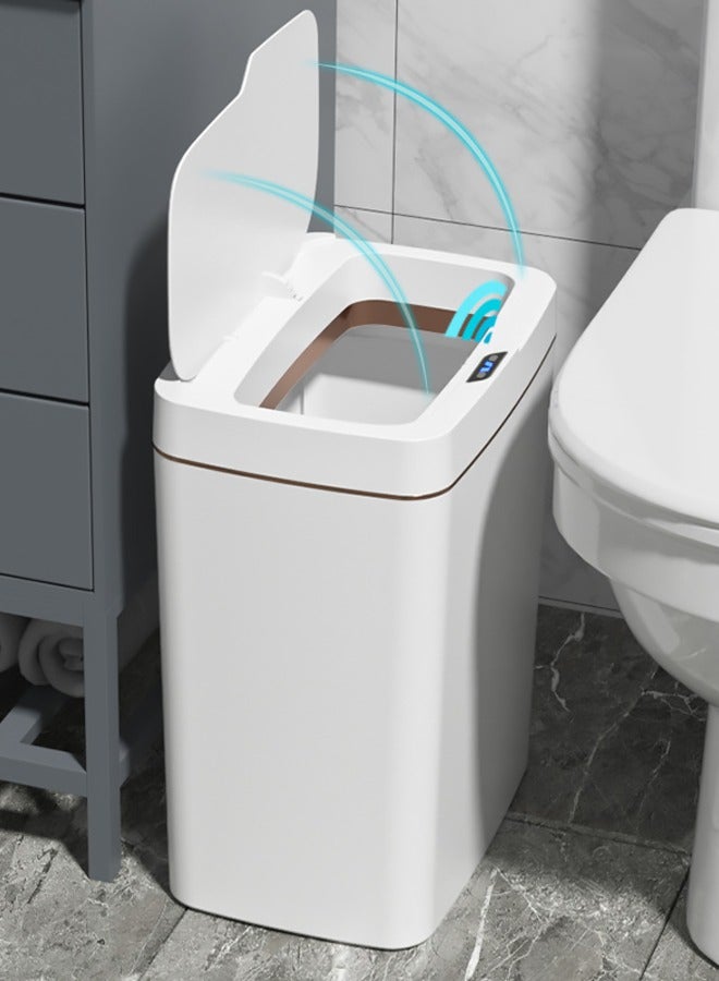 Bukela Smart Bathroom Trash Can 15L Auto Bagging, Touchless Sensor Bin IPX5 Waterproof - Electronic Garbage Can for Home Kitchen Bedroom, White - Image 3