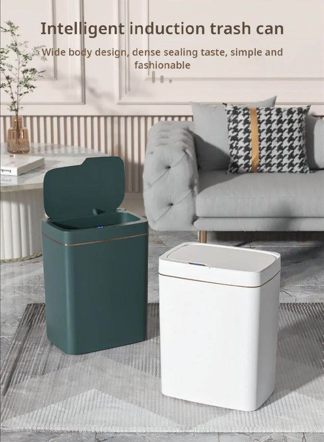 Bukela Smart Bathroom Trash Can 15L Auto Bagging, Touchless Sensor Bin IPX5 Waterproof - Electronic Garbage Can for Home Kitchen Bedroom, White - Image 2