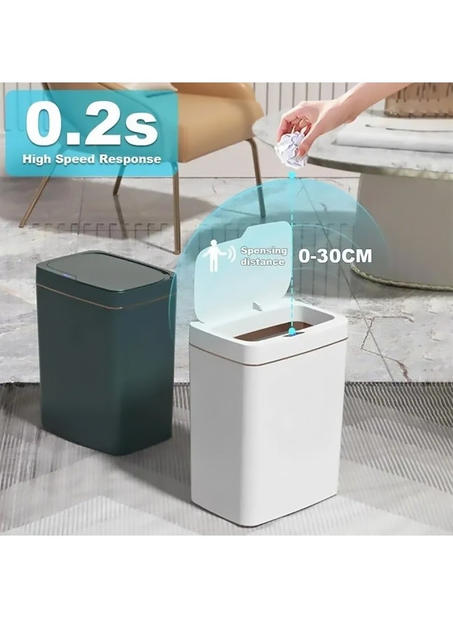 Bukela Smart Bathroom Trash Can 15L Auto Bagging, Touchless Sensor Bin IPX5 Waterproof - Electronic Garbage Can for Home Kitchen Bedroom, White - Image 4