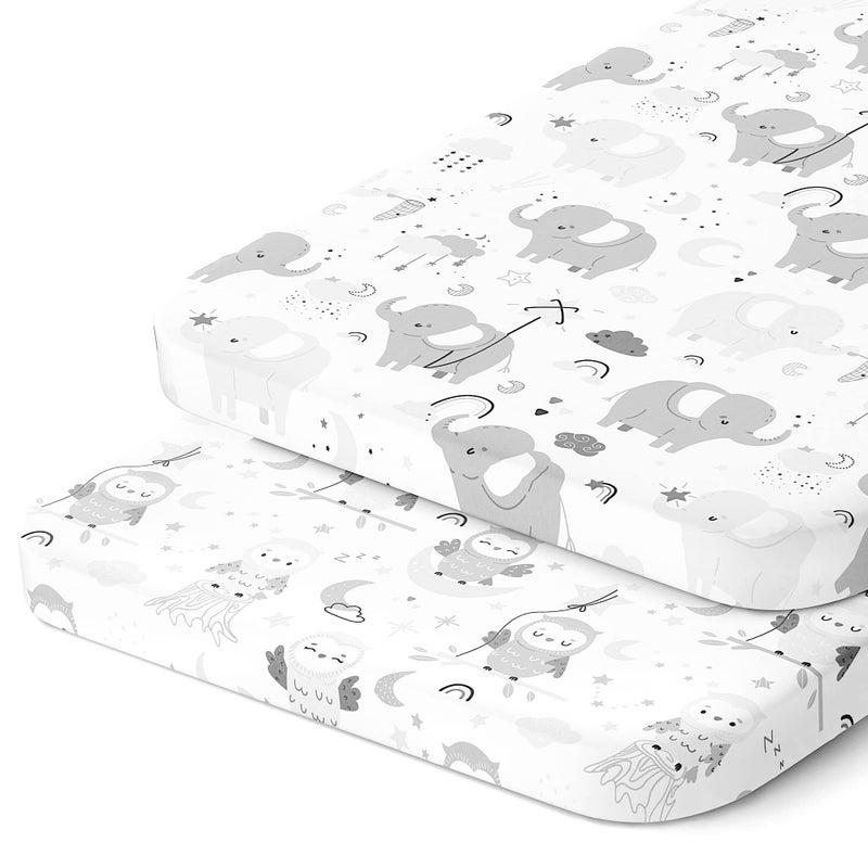 Joey + Joan Bassinet Sheets 20x30 Inch for Graco Travel Lite Crib Sense2Snooze My View 4 in 1 Dream Suite and Guava Lotus Bassinet  Snuggly Soft 100 Jersey Cotton Fitted  2 Pack 