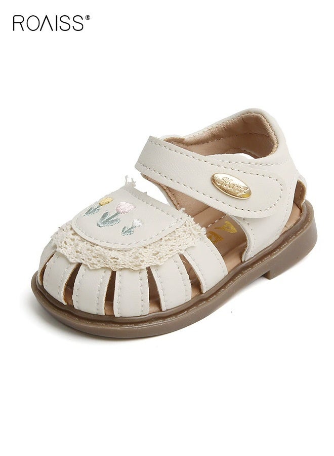 roaiss Baby Girls Sandals with Hollow-carved Design, Comfort Premium Walking Shoes for Toddlers, Summer Casual Beach Shoes with Anti Slip Rubber Sole, Breathable Outdoor Shoes for Little Kids - Image 1