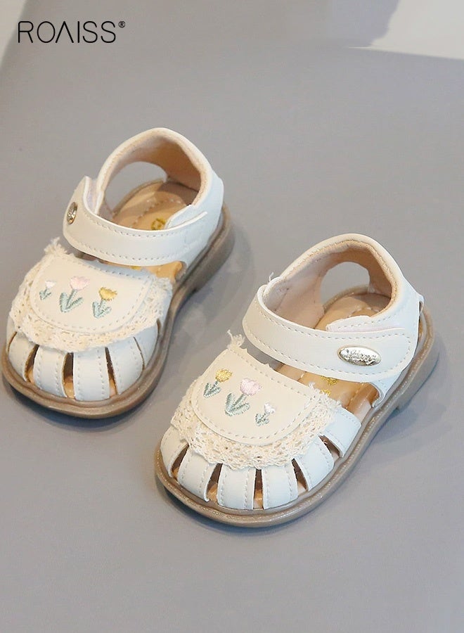 roaiss Baby Girls Sandals with Hollow-carved Design, Comfort Premium Walking Shoes for Toddlers, Summer Casual Beach Shoes with Anti Slip Rubber Sole, Breathable Outdoor Shoes for Little Kids - Image 2