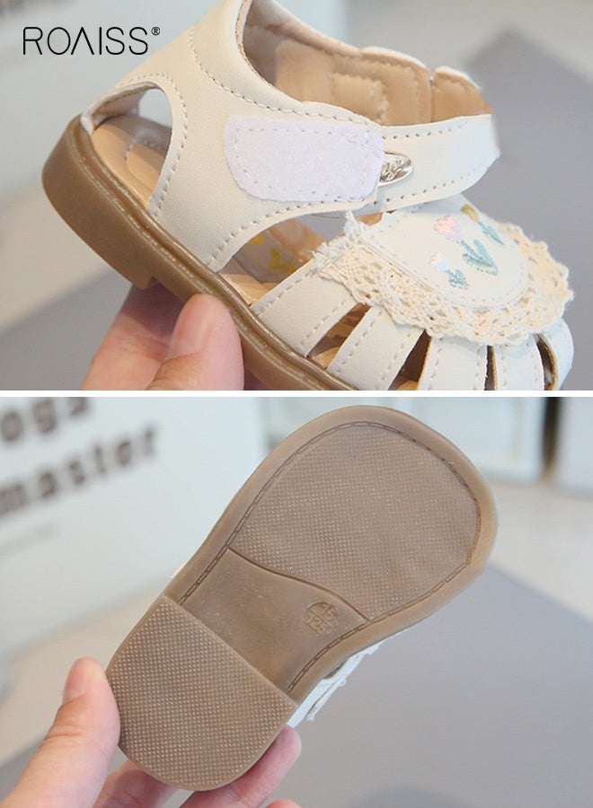 roaiss Baby Girls Sandals with Hollow-carved Design, Comfort Premium Walking Shoes for Toddlers, Summer Casual Beach Shoes with Anti Slip Rubber Sole, Breathable Outdoor Shoes for Little Kids - Image 4