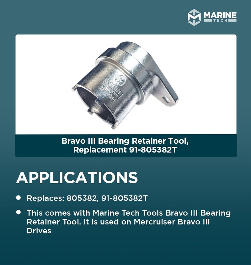 M Marine Tech Tools Marine Tech Tools Bravo 3 Bearing Retainer Tool for Mercruiser Bravo 3 Tool, Replaces: 805382, 91-805382T, Mercruiser Outdrive Tools, Carrier Bearing Removal Tool - Image 3