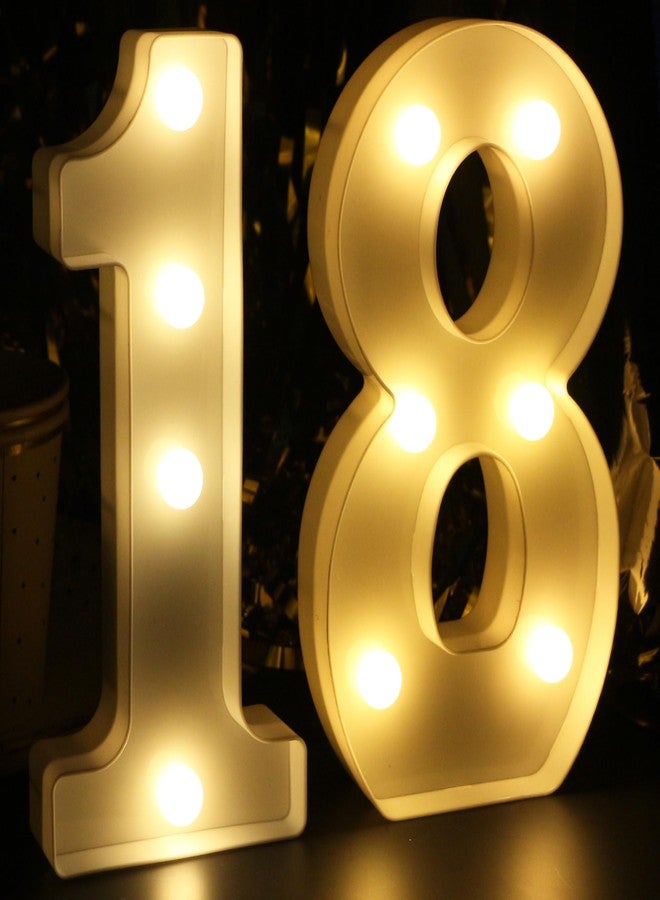 لافتة مضيئة برقم 18، ارتفاعها 7.88 بوصة، لتزيين الحفلات، زينة عيد ميلاد سعيد 18 للفتيات، زينة طاولة عيد ميلاد 18 للأولاد - Image 2