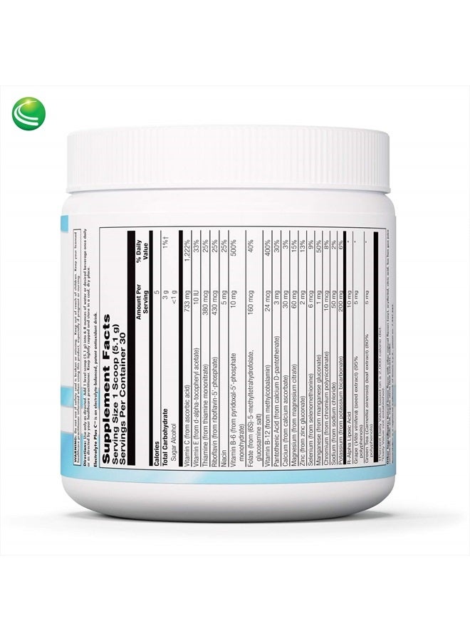 Nutra BioGenesis Electrolyte Plus C - Delicious Electrolyte Powder with Trace Minerals, Vitamins & Herbal Antioxidants - Gluten Free - 154.2 g - Image 2
