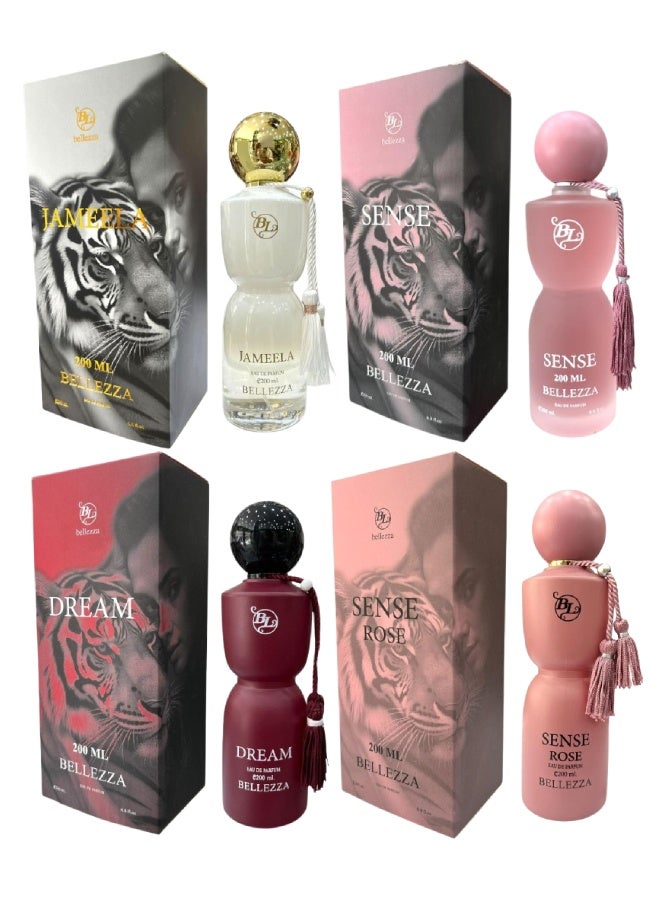 بيليزا عطر دريم 200مل و عطر سينس 200مل و عطر جميلا 200مل و عطر سينس روز 200مل - Image 1