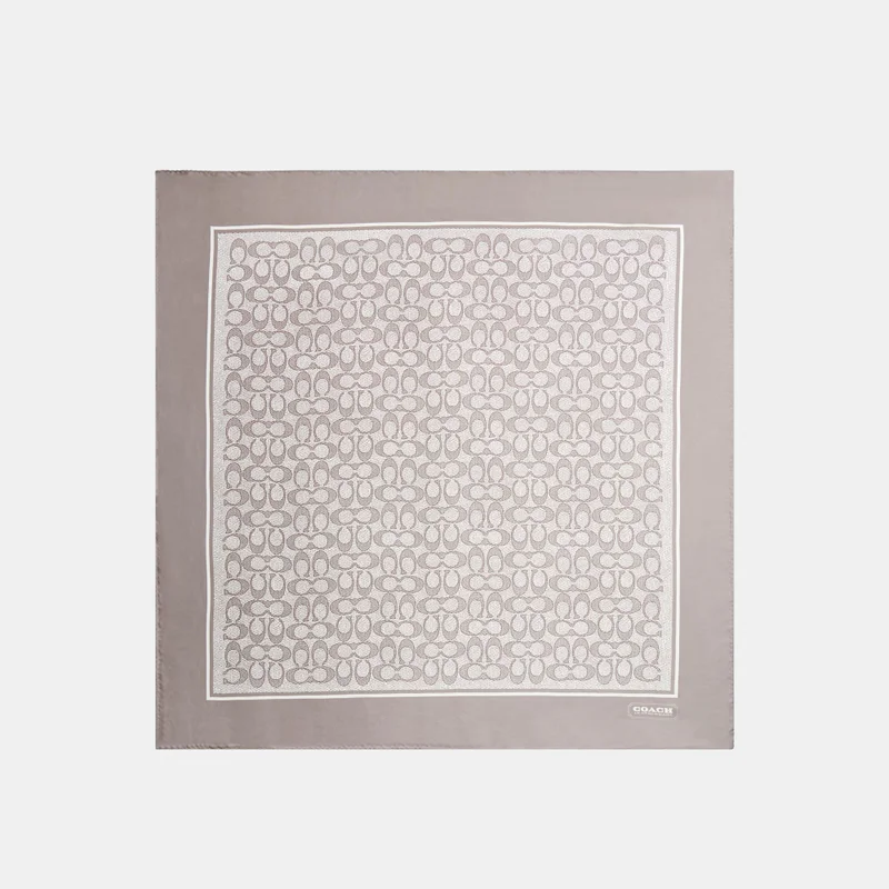 Coach Textured Signature C Printed Silk Square