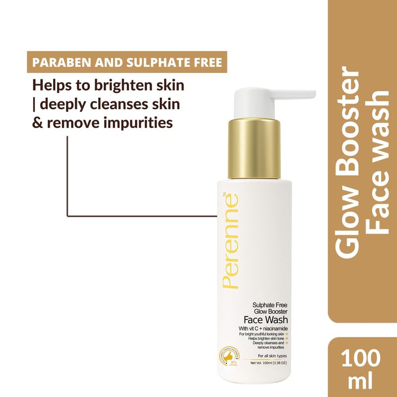 Perenne Sulphate Free Glow Booster Face Wash with Vitamin C and Niacinamide for Men and Women (100 ml) - Face Cleanser Helps to Reduce Tanning, Brighten Skin Tone for All Skin Types - Image 2
