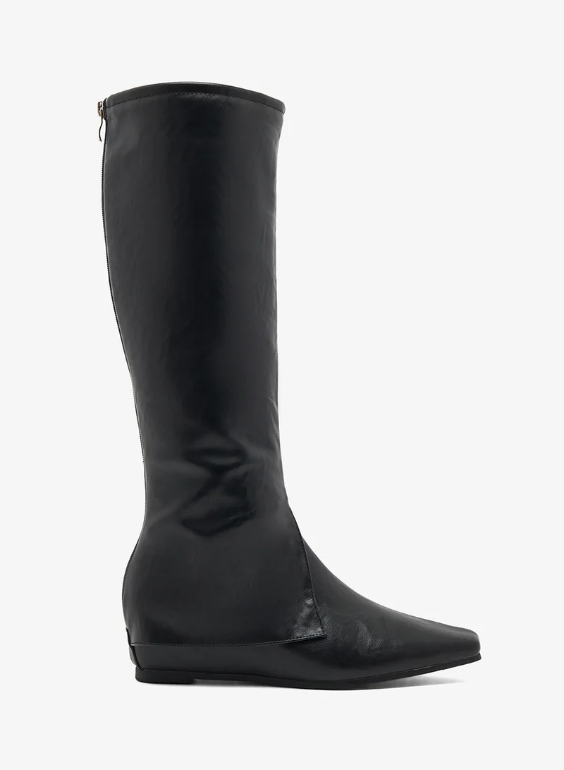 ايلا أحذية جلد صناعي بطول الركبة