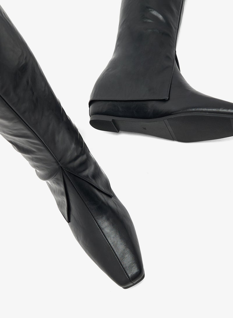 ELLA Faux Leather Knee High Boots - Image 4