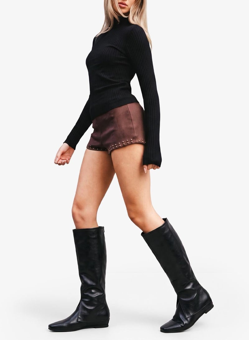 ELLA Faux Leather Knee High Boots - Image 1