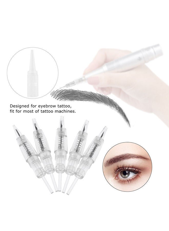 Y&D 30-Piece Disposable Eyebrow Tattoo Needle With Cap Clear/Grey  - Image 3