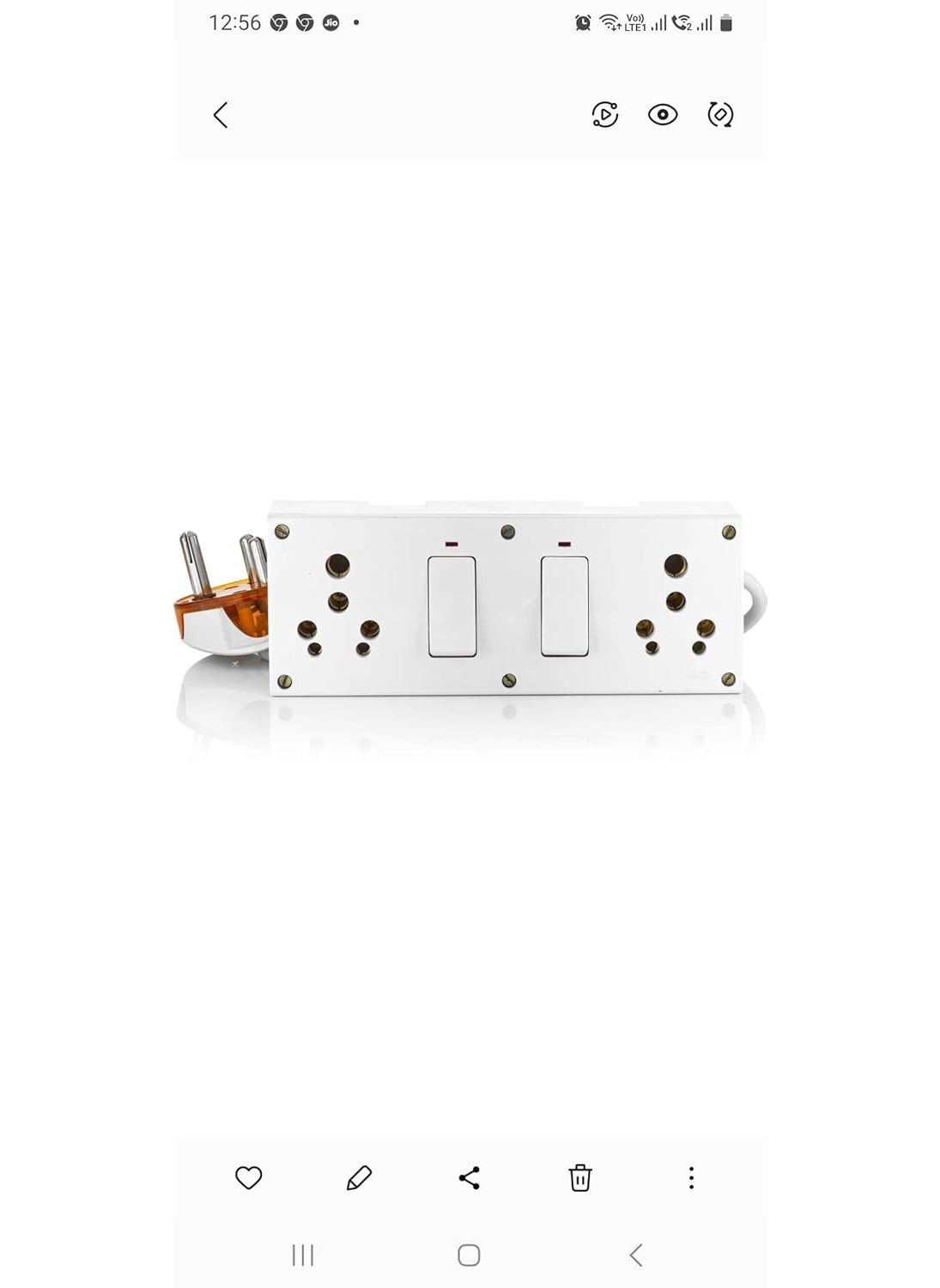 Bahul BAHUL Three pin Multi Plug Point 4 Meter Cord Wall 2Socket and 2Switches Multi Outlet Extension Board  - Image 2