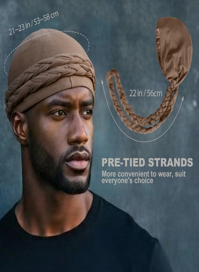 MLTUARG 6 Pack Satin Lined Turbans for Men, Silky Mens Turban Durag for Waves, Braids & Hair Care - Image 2