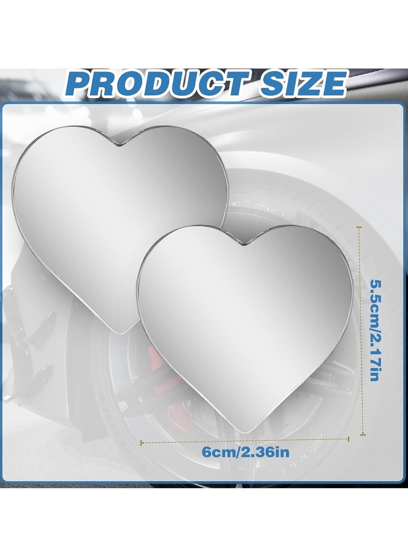 2Pcs Cars Heart Shaped Blind Spot Mirrors Car Side Mirror Blindspot Adjustabe Angle Removable Wide Angle Convex RearView Mirror for Enhanced Safety Universal Fit Stick, Car Accessories for Cars Suvs - Image 2