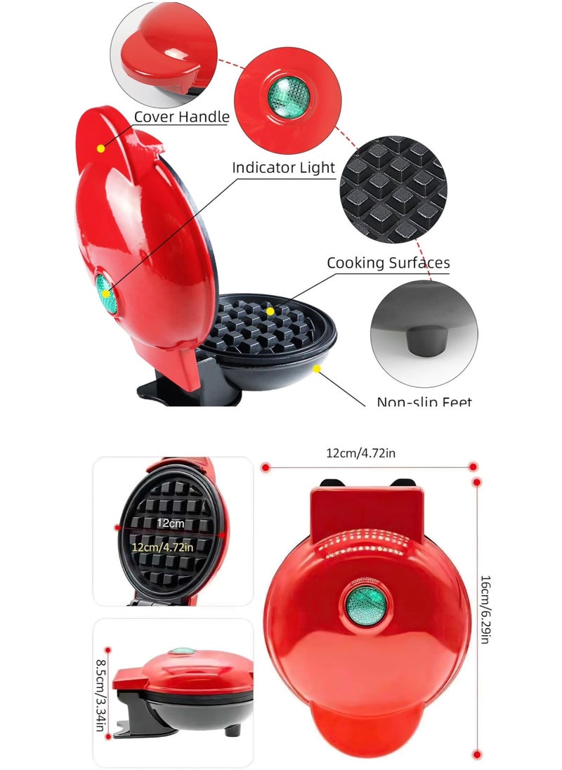 Generic - Mini Waffle Maker, Non Stick Coated Waffle Maker, Classic Waffle Maker, Electric Cake Maker for Pancakes, Biscuits, Crepes, Snacks, Belgian Waffles - Image 1