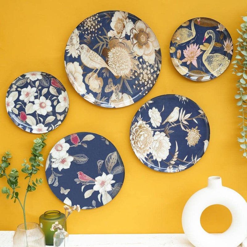 RITUALISTIC Oriental Blooms Wall Plates for home decoration Wall decor items for living room Metal Wall dcor Gift items for women and men Home Dcor Gift Items Set of 5 plates - Image 4
