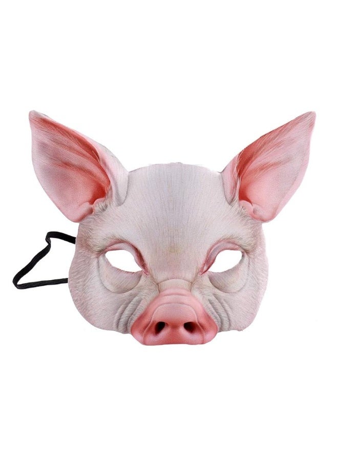 Hosfairy قناع حيواني نصف وجه 1 قطعة قناع خنزير قناع رعب خنزير لعيد الهالوين حفلة تنكرية إكسسوارات كوسبلاي - Image 3