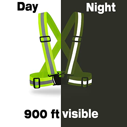 DUSKCOVE 2 Pack Hi Vis Safety Vests - Adjustable Bright Neon Color High Visibility Reflective Safety Straps Gear for Traffic Control, Running, Cycling - Image 3