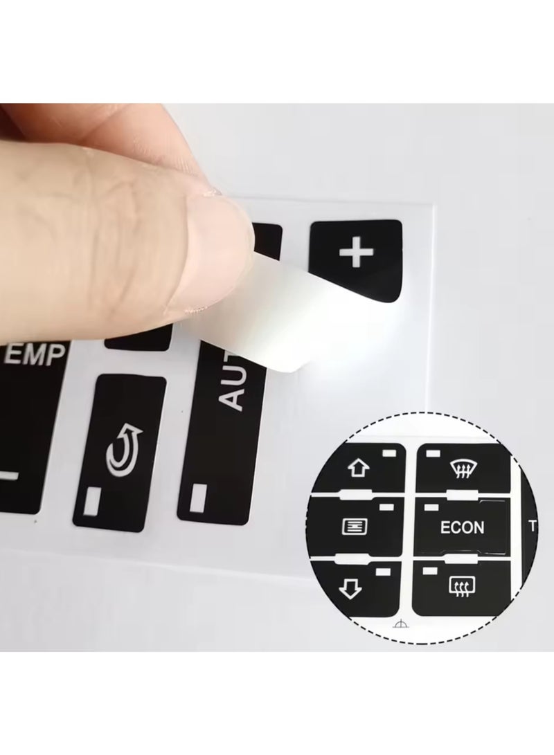 A set of stickers to repair faded or smudged air conditioning control buttons. This is a replacement sticker to correct and clarify the buttons. Compatible with Audi A2, A3 and A8L. The sticker is placed over the button only to renew the button color and clarify the shape of the scratched or erased buttons - Image 2