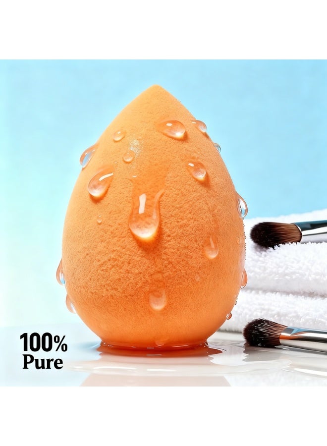 Orange Miracle Complexion Sponge Makeup Blender Beauty Egg with Soft Silicone Case - Image 2