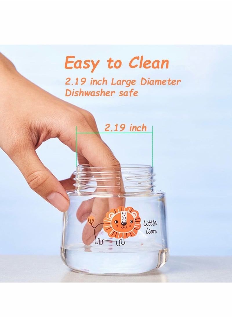 Sippy Cups for Baby 6+ Months, 180ML Toddler Bottles, Spill-Proof Transition Learner Infant 6-24 Month, Clear Scale Trainer Cup with Weighted Straw Cover (Orange Lion)