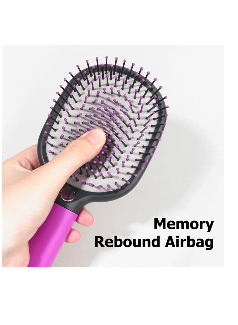 ECVV فرشاة شعر ECVV لفك تشابك الشعر مع تدليك لفروة الرأس، شعيرات ناعمة مع قاعدة مبطنة لجميع أنواع الشعر للنساء/الرجال، للشعر الرطب/الجاف، وردي فاتح - Image 2