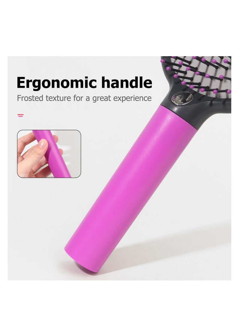 ECVV فرشاة شعر ECVV لفك تشابك الشعر مع تدليك لفروة الرأس، شعيرات ناعمة مع قاعدة مبطنة لجميع أنواع الشعر للنساء/الرجال، للشعر الرطب/الجاف، وردي فاتح - Image 3