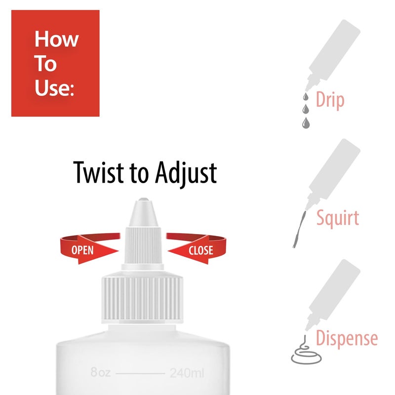 Bar5F 8.5-Ounce Squeeze Bottles | Leakproof Twist Cap Applicator | Measuring Scale | Applicator Bottle for Hair Treatment, Scalp Oil, Root, Color Dye, Perms | Translucent BPA Free 2 Pack - Image 4