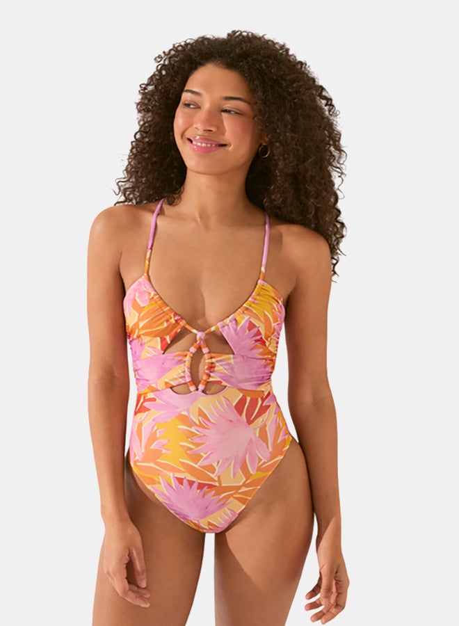 women'secret Print Cut-Out Bandeau Swimsuit  - Image 2