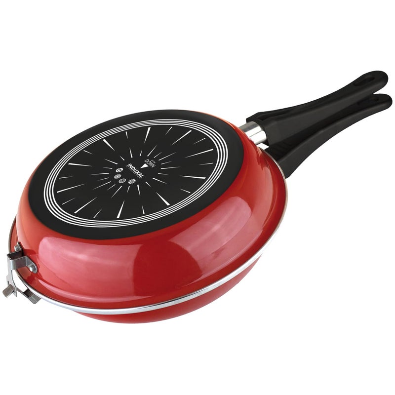 Magefesa MAGEFESA 94 Double Sided Frying Pan  Perfect for Spanish Tortilla  Frittata NonStick Vitrified Steel Induction Compatible Dishwasher Safe Red