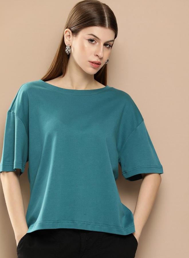 تايك تو تيشيرت نسائي قطن أخضر بوكسي من بيني كلييد - Image 1