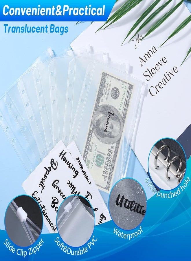 Modacraft A6 PU Leather Budget Binder Notebook Planner 6 Ring Money Organizer 8 Cash Envelopes Waterproof 29 Categories Letter Stickers 12 Budget Sheets 12 Label Stickers 1 Ruler Bookmark for Saving - Image 4
