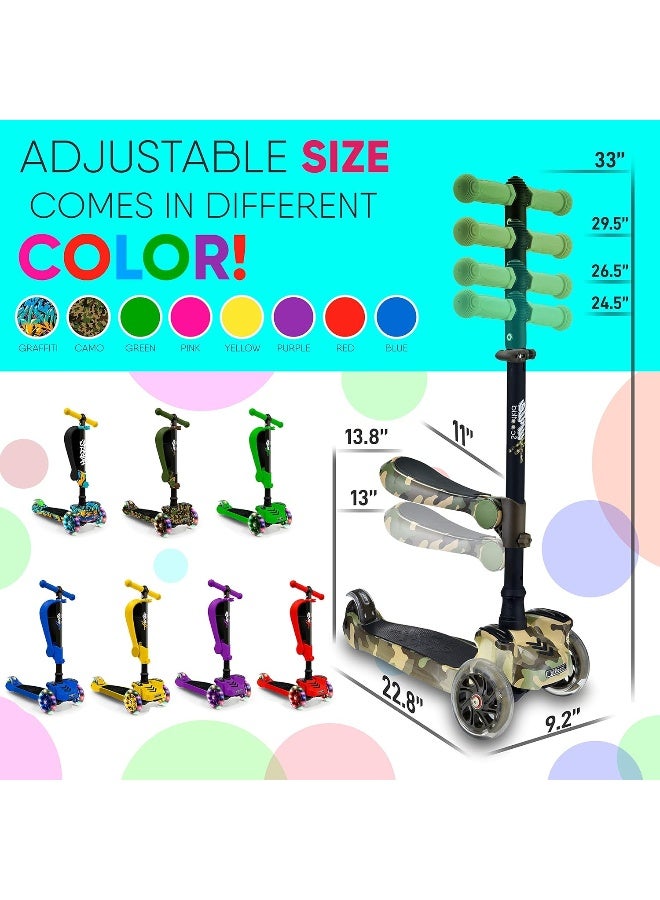 Hurtle Kids Scooter - Child Toddler Kick Scooter Toy with Foldable Seat - Image 3