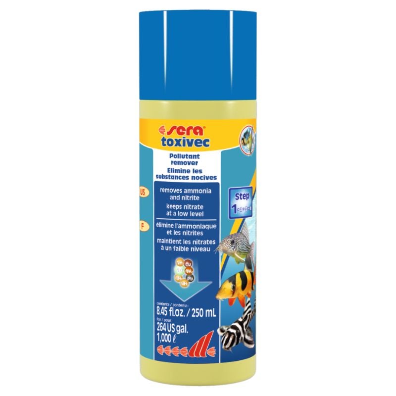 Sera Toxivec Ammonia & Nitrite Pollutant Remover for Aquariums , 250 ml