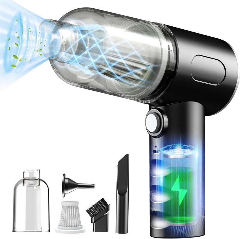 ONERIOUS 3 in 1 Portable Car Vacuum Cleaner with Blower | USB Rechargeable Wireless Handheld Car Vacuum Cleaner Traveling, Camping Reusable,Portable,Rechargeable (Vacuum with Blower)**/- (1) - Image 1