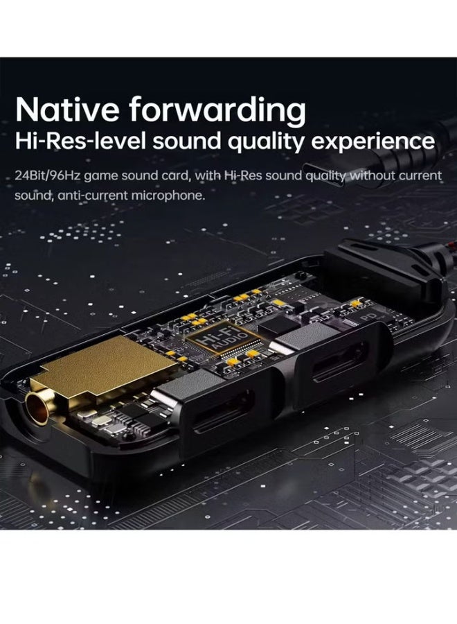 Plextone GS1 Type-C Gaming Adapter | 2 Type-C Ports + 3.5mm Jack, 60W Fast Charging & 24-bit HD Audio - Image 3