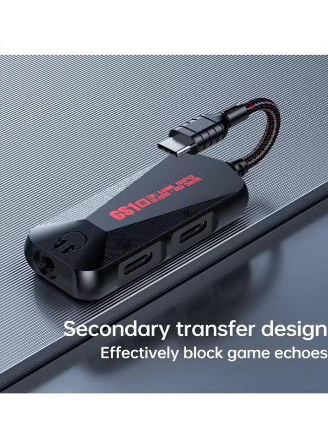 Plextone GS1 Type-C Gaming Adapter | 2 Type-C Ports + 3.5mm Jack, 60W Fast Charging & 24-bit HD Audio - Image 4