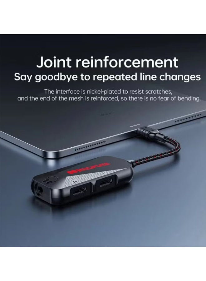 Plextone GS1 Type-C Gaming Adapter | 2 Type-C Ports + 3.5mm Jack, 60W Fast Charging & 24-bit HD Audio - Image 5