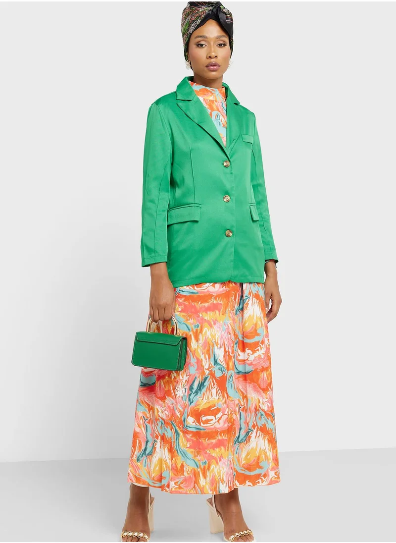 Khizana Single Breasted Lapel Blazer