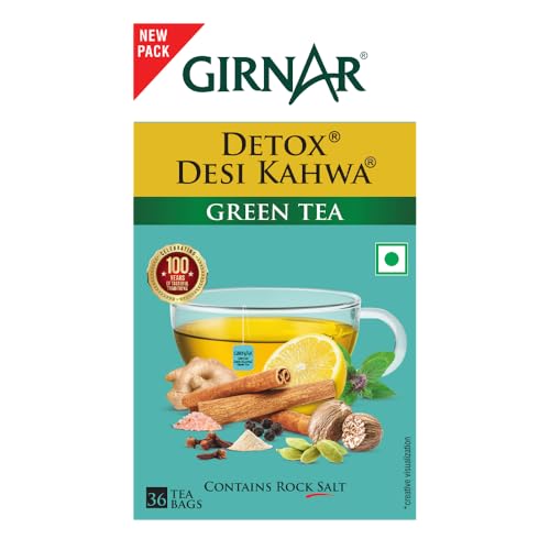 Girnar Food & Beverages Pvt. Ltd. Detox Green Tea - Desi Kahwa (36 Tea Bags) 90 gm - Image 5