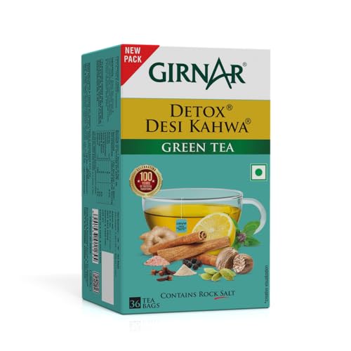 Girnar Food & Beverages Pvt. Ltd. Detox Green Tea - Desi Kahwa (36 Tea Bags) 90 gm - Image 1