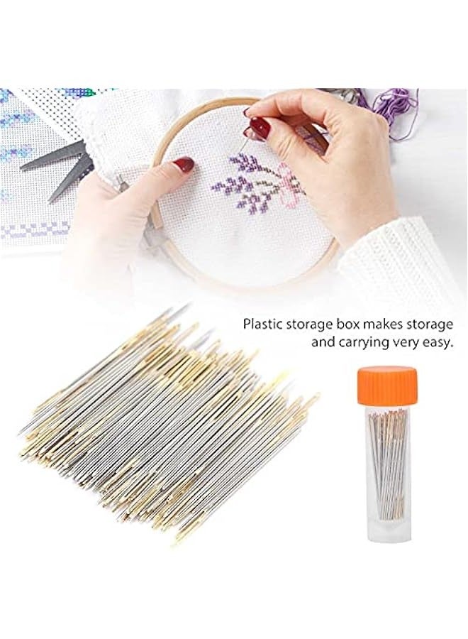 100Pcs Cross Stitch Needles,Metal Sewing Needles Embroidery Needles Stitching Needles Set with Storage Box(24) - Image 5